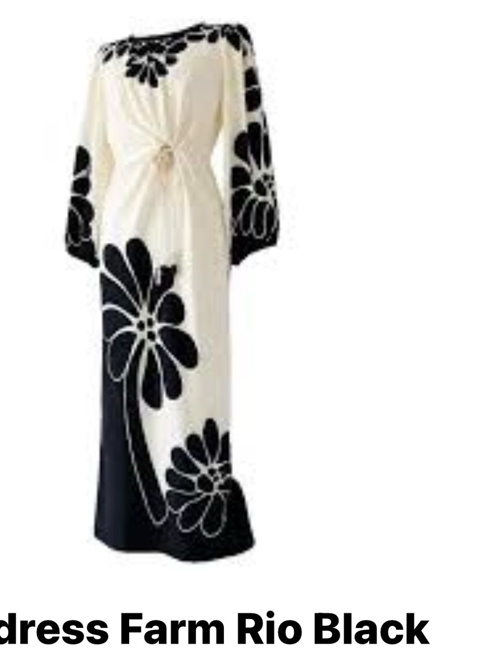Farm rio Black and Cream Floral Maxi Dress BLOOMINGDALES SZ SM ORG $285